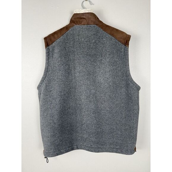 Orvis Men's Fleece Vest Gray Zip Faux Sherpa Collar‎ Size Large Gorpcore Outwear - Picture 2 of 10
